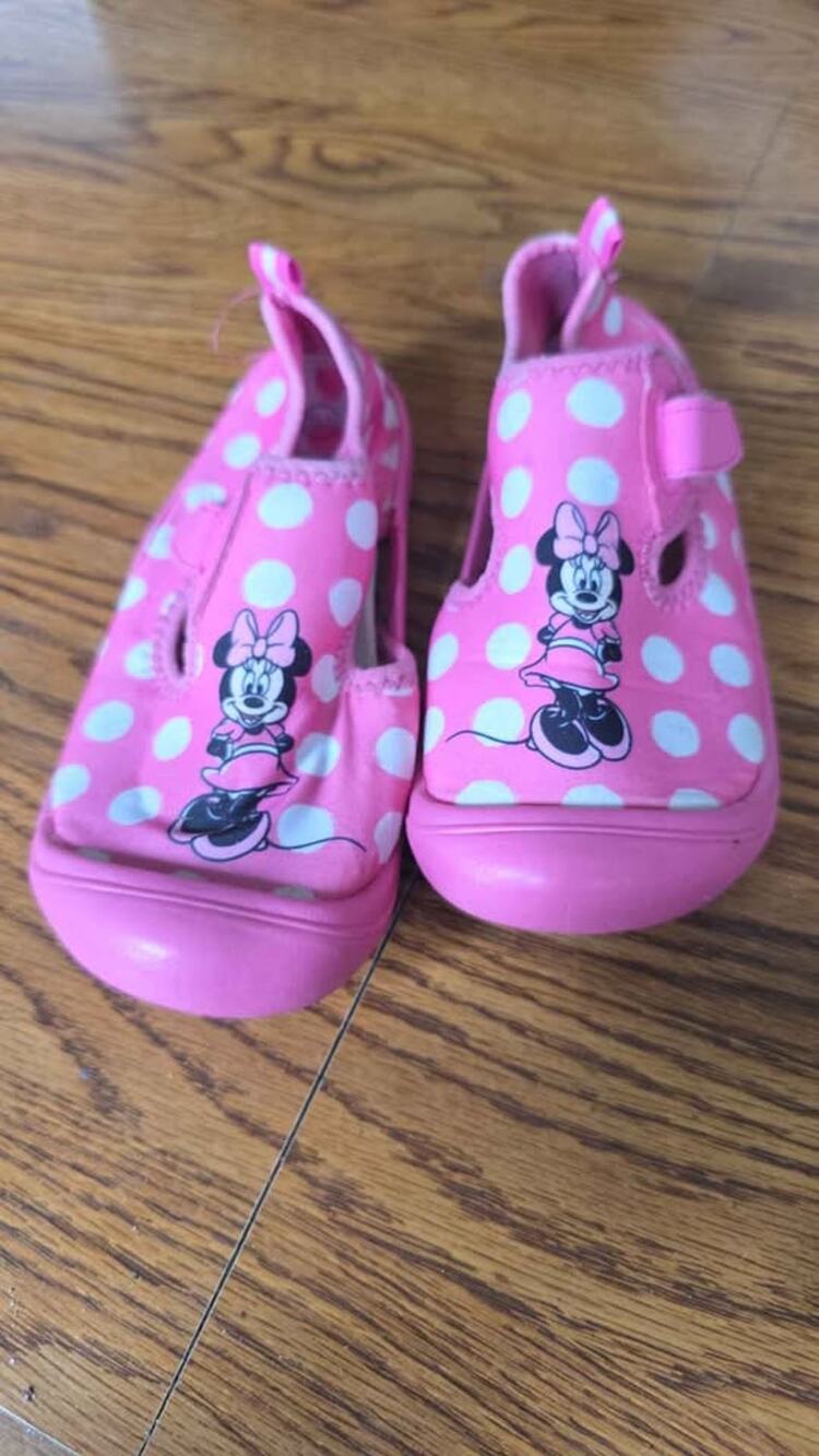 Disney Minnie Mouse Pink Polka Dot Water Shoes size 13-1